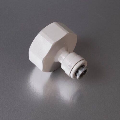 John Guest Tap Adaptor Connector - PI Fitting - 3/8'' to 3/4'' Thread, MPN JGCi321216FS